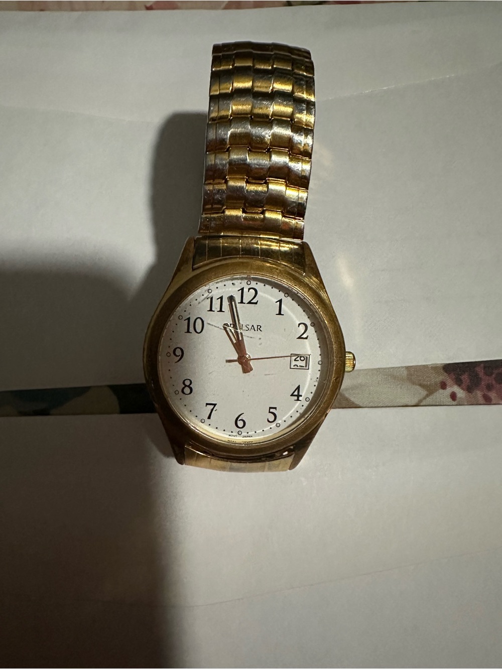 Pulsar Gold-Tone Men's Bracelet Watch with White Dial